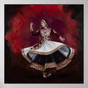 Koninklijke Kathak-danser Hedendaagse Schone Kunst Poster