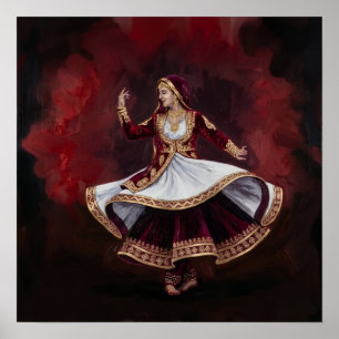 Koninklijke Kathak-danser Hedendaagse Schone Kunst Poster