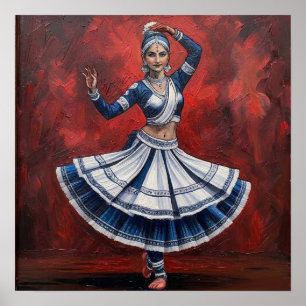 Koninklijke Kathak Mudra Klassieke Dans Erfgoed Ku Poster