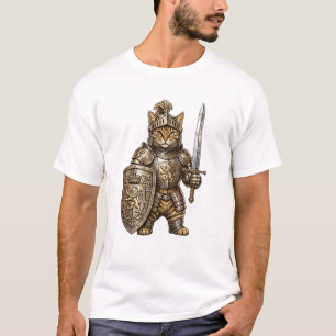 Koninklijke Kattenridder in Gouden Wapenrusting T-shirt