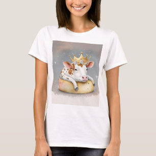 Koninklijke Koe Droomt op Kaas Troon T-shirt