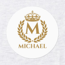 koninklijke koning Golden Crown Name Initiaal Bla