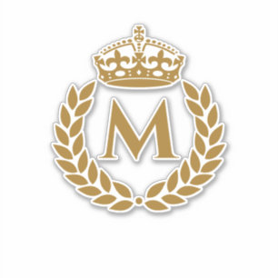  koninklijke koning Golden Crown Name Initiaal Bla Sticker