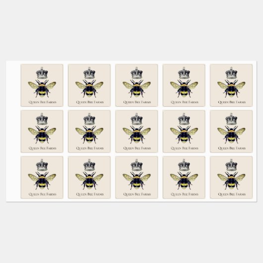 Koninklijke Koningin-Bij En Kroon Product Labels (Vel)