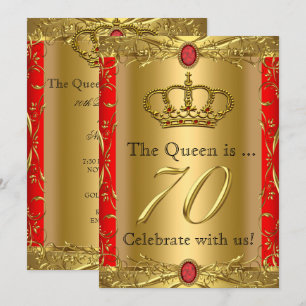Koninklijke Koningin Koning Regaal Rood Goud 70ste Kaart