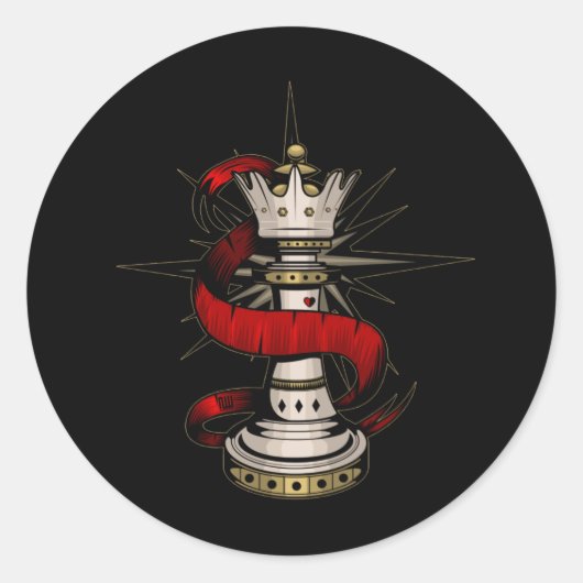 Koninklijke koningin ronde sticker (Voorkant)