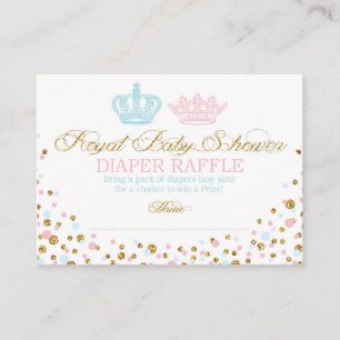 Koninklijke Kroonprins Princess Diaper Raffle Tick Informatiekaartje