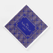 Koninklijke Marine Blauw Goud Great Gatsby Art Dec Servet (Hoek)
