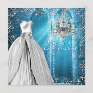 Koninklijke Marine Blauw Witte Quinceanera Kaart