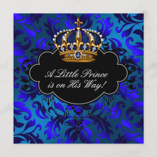 Koninklijke Marine Blauw Zwarte Prins Baby Shower  Kaart