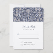 Koninklijke Marine en Crème RSVP Trouwdag Kaart (Voorkant)
