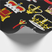 Koninklijke Mode van Koning en Koningin Crowns Cadeaupapier (Hoek)