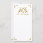 Koninklijke Muze Middeleeuwse Fantasy Leeuw Emblee Bedankkaart (Achterkant)