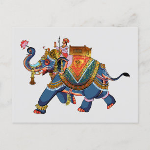 Koninklijke Olifant Reis: Indiase Folkloristische Briefkaart