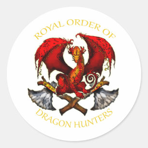 Koninklijke Orde van Drakenjagers Ronde Sticker