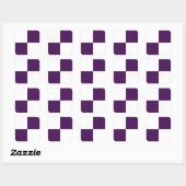 Koninklijke Paarse en witte rechthoeken Vierkante Sticker (Vel)