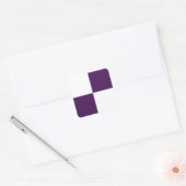 Koninklijke Paarse en witte rechthoeken Vierkante Sticker (Envelop)