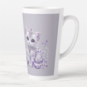 Koninklijke Paarse Gejuwelen Kitten Fantasie Latte Mok