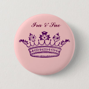 Koninklijke Paarse Kroon Ronde Button 5,7 Cm