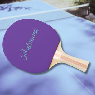 Koninklijke Paarse Moderne Naam Trendy minimalis Tafeltennisbatje
