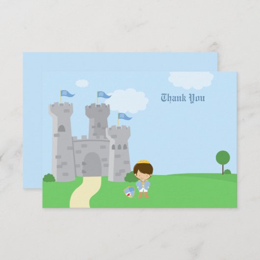 Koninklijke prins charmante jongens verjaardag dan bedankkaart (Voorkant / Achterkant)