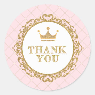 Koninklijke prinses bedankt jullie netker Birthday Ronde Sticker