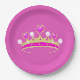 Koninklijke prinses Koningin Coronet Pink Gold Papieren Bordje