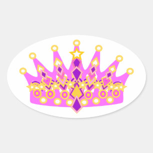 Koninklijke Prinses Kroon Ovale Sticker