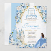 Koninklijke Prinses Lichtblauw Assepoester Quince  Kaart (Voorkant / Achterkant)