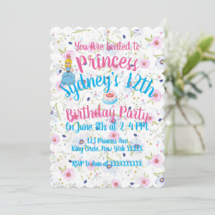 Koninklijke Prinses Verjaardagsfeest Uitnodigingsk Kaart