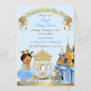 Koninklijke Prinsessen Kaste Koets Blauw Goud Meis Kaart