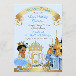 Koninklijke Prinsessen Kastel Koets Blauw Goud Mei Kaart