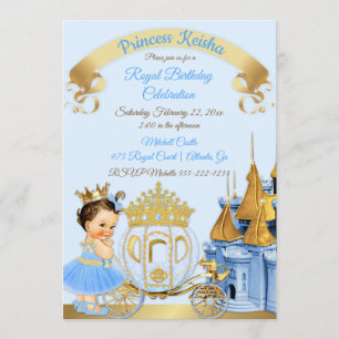 Koninklijke Prinsessen Kastel Koets Blauw Goud Mei Kaart