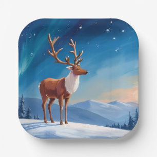 Koninklijke Rendieren Prettig kerstfeest vrolijk Papieren Bordje