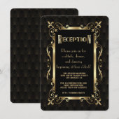 Koninklijke Roaring Twenties Goud Art Deco Recepti Kaart (Voorkant / Achterkant)