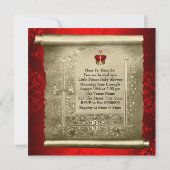 Koninklijke rode prins baby shower uitnodiging (Achterkant)