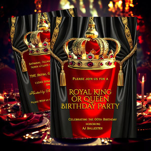 Koninklijke Rood Goud Koning Koningin Kroon Verjaa Kaart