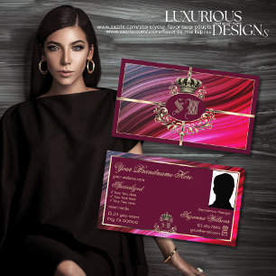 Koninklijke Roze Bourgondische Gouden Kroon met Mo Visitekaartje