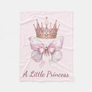 Koninklijke Roze Prinsessen Kroon Vlinder Baby Dek Fleece Deken
