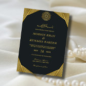 Koninklijke Rustieke Gouden Elegante QR Code Mosli Kaart