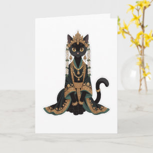 Koninklijke Smaragd Kat Bruid Felicitatiekaart Kaart