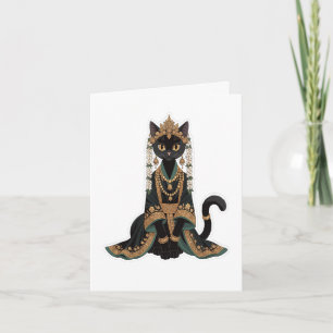 Koninklijke Smaragd Kat Bruid Groetkaart Kaart