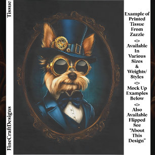 Koninklijke Steampunk Yorkshire Terrier EF4R Decou Tissuepapier
