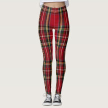 Koninklijke Stewart tartan rode zwarte plaid Leggi
