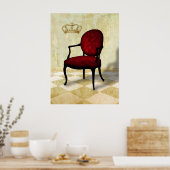 Koninklijke Stoel en Kroon Poster (Keuken)
