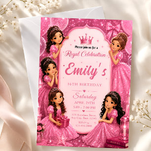 Koninklijke Sweet 16-feest Glitter Tiara Meisjes U Kaart
