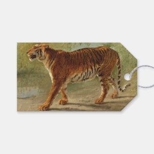 Koninklijke Tijger Mars (door Rosa Bonheur) Cadeaulabel