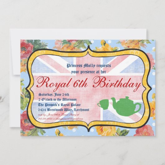 Koninklijke uitnodiging van British Birthday Party (Voorkant)