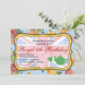 Koninklijke uitnodiging van British Birthday Party (Staand voorkant)