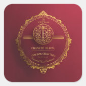 Koninklijke Uitnodiging Vierkante Sticker (Voorkant)